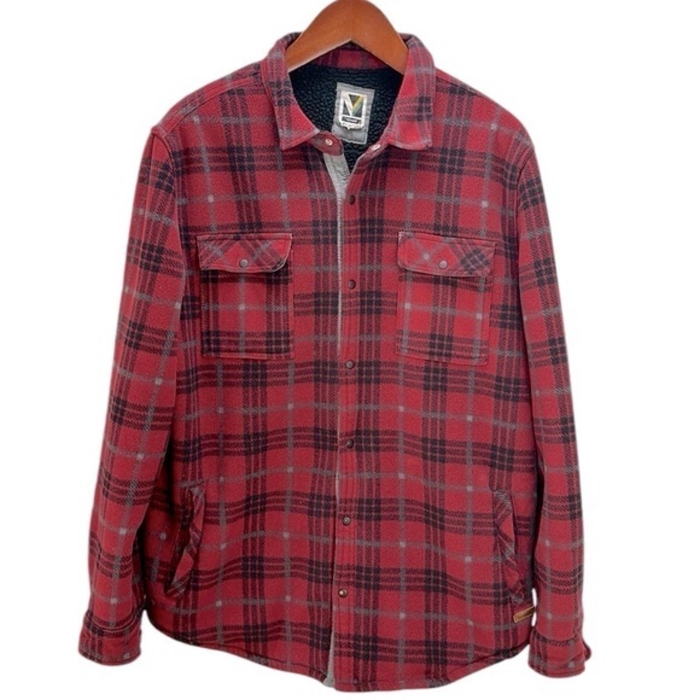 Voyager Plaid‎ Polar Fleece Snap Front Shirt Jacket Shacket XL Workwear Outddor